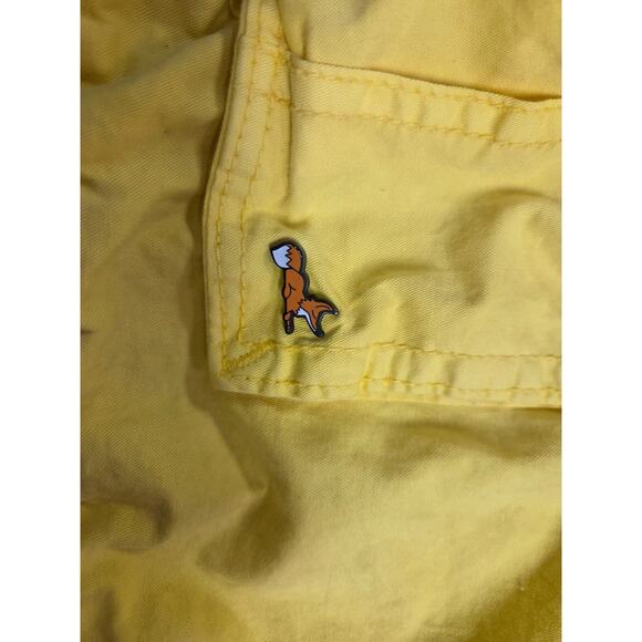 AKOO Bright Yellow Men's Cargo Shorts 2000s Y2K Size 38 - Picture 2 of 7